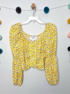 The Shirt By Rochelle Behrens Yellow Floral Blouse
